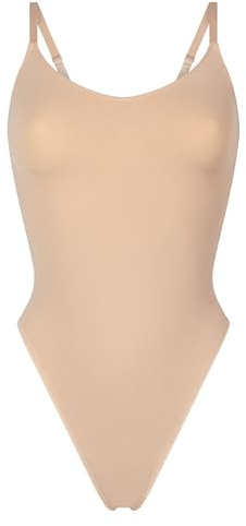 Nahtlos betonender Body mit hohem Beinausschnitt - rugby tan - M