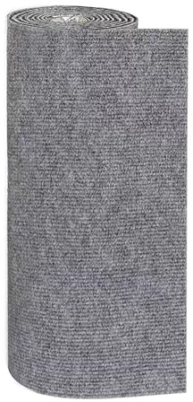 3pcs 60x200 cm Carpet Tiles, Light Grey Self Adhesive Carpet Tile | Peel and Stick Floor Tiles, Soft Padded Non-Slip Hardwearing for Office, Home, Kitchen, Bedroom, Living Room
