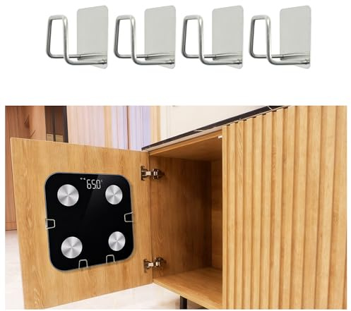 KeMioYuXin Scale Holder for Bathroom Wall - 4pcs Universal Bathroom Scale Body Weight No-Drill Stand for Wall Cabinet Home