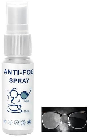 Anti-Beschlag Spray für Brillen & Skibrillen, 20ml Anti-Fog Reinigungsspray für Kameraobjektive und Bildschirme, Wirkt bei hoher Luftfeuchtigkeit