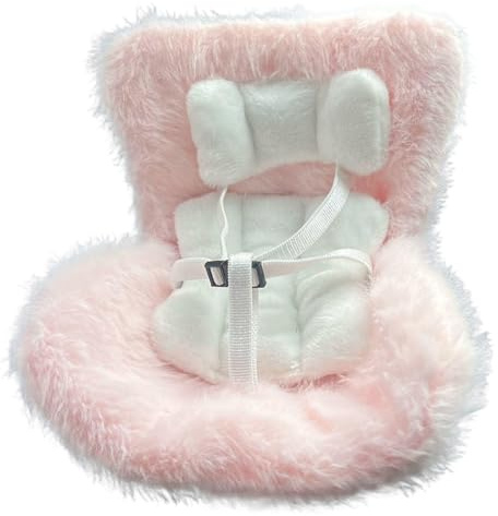 Grtheenumb Puppen-Autositz, Puppen-Autositz für 7-Zoll-, weicher, Warmer Plüsch, niedlicher Sicherheits-Baby-, funktionale Verzierung für Lüftungsschlitz-Clip, Desktop-Display