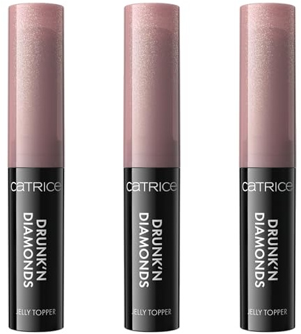 Catrice Drunk'n Diamonds Jelly Topper, Lidschatten, Nr. 020, Pink, langanhaltend, schnelltrocknend, schimmernd, vegan, ohne Mikroplastikpartikel, Nanopartikel frei, ohne Parfüm, 3er Pack (3x2.5g)