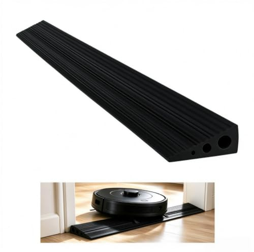 CUTIS Türschwellenrampe 90x10x4 cm, Rampe Türschwelle, Schwellenrampe | Türschwellenrampe Saugroboter, Türschwellenrampen, Geeignet für Kinderwagen, Einkaufswagen, Rampe Saugroboter, (Schwarz)