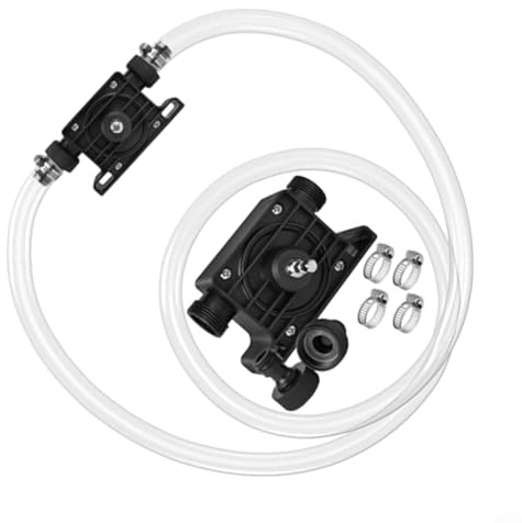 Tragbare elektrische Bohrpumpe, für Wasser-, Ölübertragung, selbstansaugende Handbohrmaschine betriebene Pumpe mit Schlauch, effizientes Flüssigkeitspumpen-Set, für Zuhause, Garten, Außenbereich