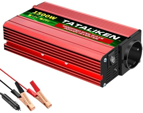 Power Inverter,Inverter Auto Convertitore di potenza a onda sinusoidale modificata da DC12V a AC 220V, tensione 1500W-3000W, 50Hz, trasformatore solare for auto(12V 1500W 50HZ)