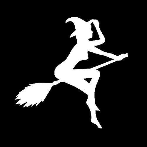 Alamor 12X 11.4 cm Funny Lady Hexe Autoaufkleber Auto LKW Fahrzeug Motorrad Vinyl Aufkleber - Weiß