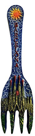 3D-Kühlschrankmagnet, Motiv: Barcelona, Spanien, Gabel-Stil, Reiseaufkleber, Souvenir, Dekoration für Zuhause und Küche, Barcelona, Spanien, Kühlschrankmagnet