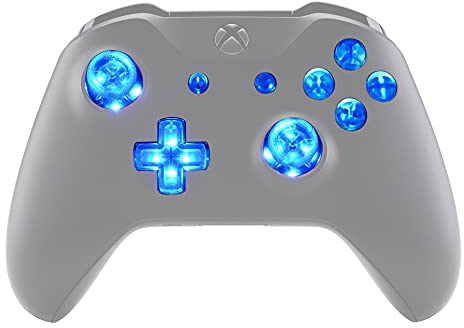 eXtremeRate Multicolori Pulsanti LED Kit Analogici D-pad Levette Analogiche Thumbsticks Joystick Tasti ABXY Luminosi(DTF) Ricambio per Xbox One Standard S X Controller-NON Include Controller
