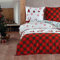 Style Heim Biber Bettwäsche 200x220 cm Flauschige Winterbettwäsche 3 Teilig 100% Baumwolle mit Reißverschluss Bettwäsche-Set Kissenbezüge 80x80cm, Wendebettwäsche Weihnachten Rentier Tanne, Weiß Rot