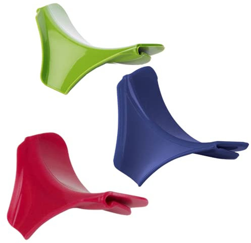 Lot de 3 ustensiles de cuisine créatifs en silicone à essai de pertes, bec verseur en silicone à essai de pertes, buse de séparation pour entonnoir, casserole de cuisine