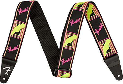 Fender® Neon Monogram Strap, yellow/pink