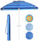 RELAX4LIFE Ombrellone da Spiaggia diametro 220 cm con Vassoio, Ombrellone da Mare Inclinabile a 8 Stecche con Air Vent, Non Base, Protezione solare e impermeabile, Borsa di Trasporto Inclusi