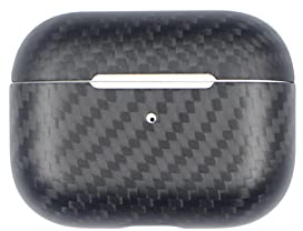 qichenlu [Extrem Dünn] Matt-Schwarz Carbon Case kompatibel mit Airpods 3, Gehäuse Schutz Hülle kompatibel mit Airpods 3,Echt Kohlefaser Kratzfest Schale kompatibel mit Airpods 3 Kabelloses Ladecase