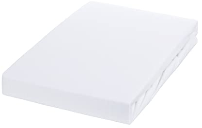 Moon Luxury Molton Spannbetttuch, Matratzenauflage 100% Baumwolle ca. 100x200, ca. 680 g/m² mit Rundumgummizug (weiß)
