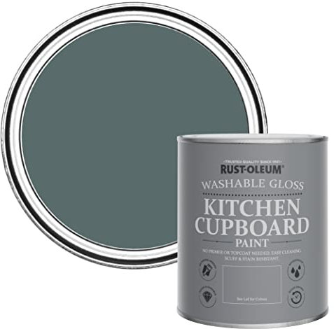 Rust-Oleum Green Kitchen Cupboard Paint in Gloss Finish - Deep Sea 750ml