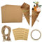 50 Stück Hochzeit Kraftpapier Kegel Spitztüten Kegeltüten Papier mit Juteschnur Aufkleber DIY Kegel für Hochzeitskonfetti Party Blütenblätter Trockenblumen Schokolade Gastgeschenke