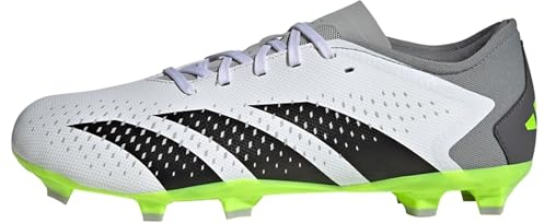 adidas Unisex Predator Accuracy.3 L FG Fußballschuhe, Cloud White/Core Black/Lucid Lemon, 44 EU