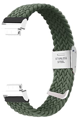 Armband für Fitbit Inspire/Inspire HR ArmBand, Nylon Geflochtenes Armbänder mit Fitbit Inspire/Inspire HR ArmBand Rostfreier Stahl Ersatz Einstellbares Loop Band für Fitbit Inspire/Inspire HR (E)