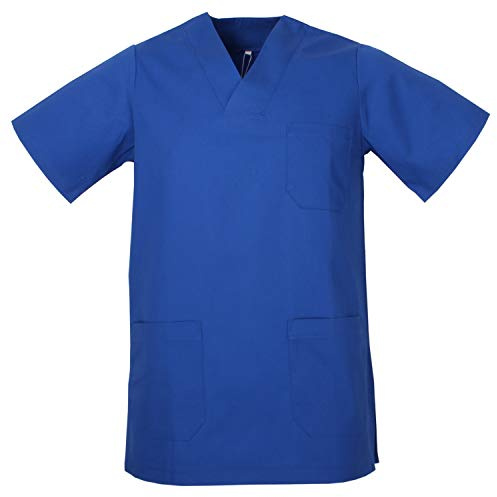 Misemiya - VÊTEMENTS DE Travail Unisex COL PIC Manches Courtes Médicaux Unisexe - Ref.817-5XL, Bleu Royal