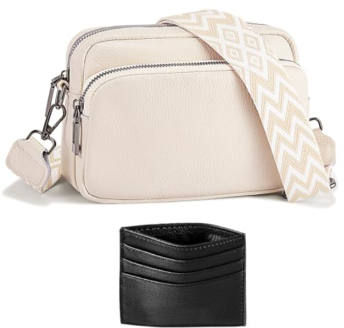 Sac à bandoulière pour femmes avec large bandoulière, sac banane femme, petit sac à bandoulière femme avec large bandoulière et bandoulière amovible, sac à bandoulière téléphone portable femme Beige1