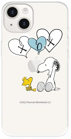 Schutzhülle kompatibel mit iPhone 15, offizielles Peanuts Snoopy XOX zum Schutz Ihres Mobiltelefons, transparente Silikonhülle, flexibel, mit offizieller Snoopy-Lizenz