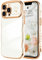 LCHULLE for iPhone 13 Pro Max Case for Women Girls,Cute Curly Wave Frame Shape Love Heart Pattern Phone Case,Raised Camera Protection Plating Shockproof Cover for iPhone 13 Pro Max 6.7,White