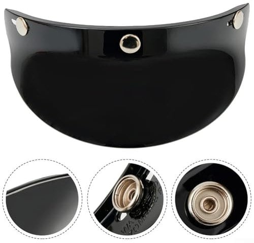 Ride with Confidence Universal 3Snap Motorcycle Helmet Visor Peak Protector Shield, Injection molded Polycarbonate, Durable and Stylish Black