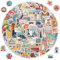 100 Stück Weltreisen Sticker Vintage Reise Aufkleber Graffiti Stil Reise Sticker Wasserfestes Vinyl Aufkleber Set Geeignet für Koffer, Autos, Fahrräder, Helme, Laptops, Skateboards