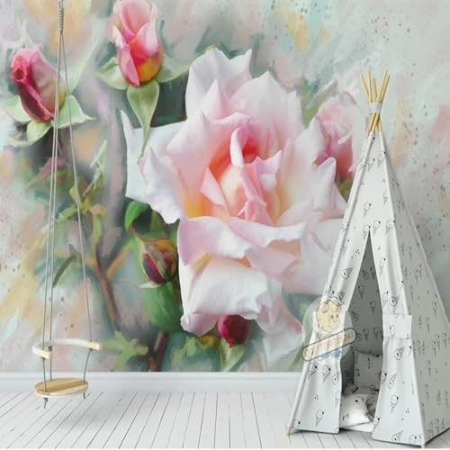 MIXUEXUNLU Murale 3d europeo rosa rosa foto carta da parati matrimonio casa tv sfondo arte carta da parati