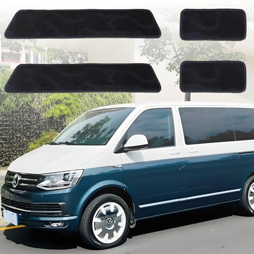 Teppiche Fußmatten 4 teilig Einstieg Trittstufen kompatibel für VW T5 T6 T6.1 Ersatz,Teppichbodenmatte, Camping Wohnmobil Einstiegs-Teppichmatte,Strapazierfähige Eingangstürmatte