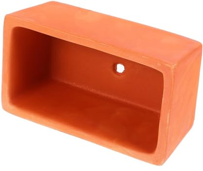Milisten Jardinière Rectangulaire en Terre Cuite avec Trou De Drainage pour Plantes Succulentes, Petit Pot De Fleurs pour Intérieur Et Jardin, Pot à Bonsaï Rustique en Argile Naturelle