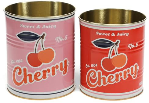 Rex London Medium Cherry storage tins (set of 2)