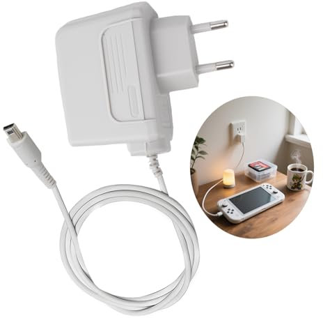 Chargeur Compatible Nintendo DS 3DS 2DS DSi DSL, Adaptateur Secteur 4.6V 350mA, Câble 1m Léger Transportable, Charge Sûre Console Portable Maison Bureau Voyage