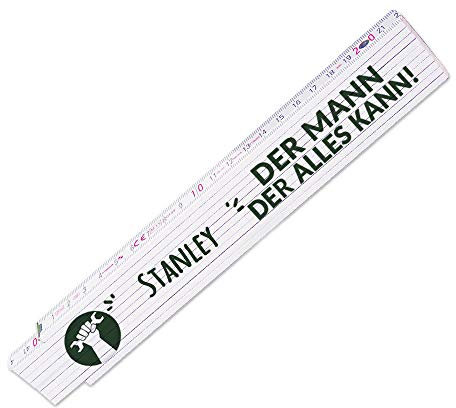 Zollstock mit Namen Stanley und schönem Motiv - Der Mann der alles kann - für Männer | Metermaß | Glieder-Maßstab mit Namen bedruckt | Viele Namen zur Auswahl