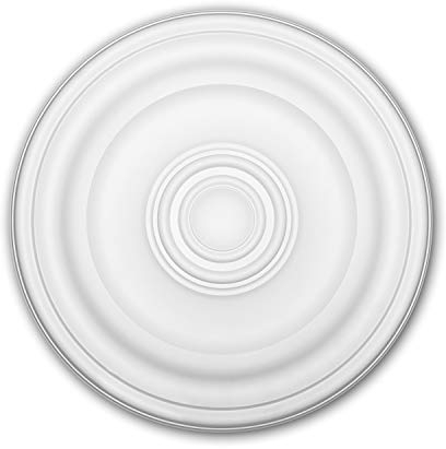 PRO[f]home® - Rosette 156050 Zierelement Deckenelement Zeitloses Klassisches Design weiß Ø 40,4 cm Profhome