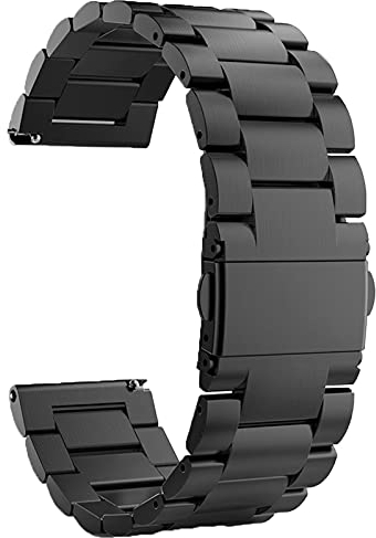 LvBu Armband Kompatibel mit Fossil Q Explorist, Classic Edelstahl Uhrenarmband für Fossil Q EXPLORIST Gen 3 / Q EXPLORIST HR Gen 4 Smartwatch (Schwarz)