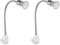 ledscom.de 2 Stück Steckdosenlampe LESCH Leselampe Schwanenhals, Schalter, Chrom inkl. GU10 LED Lampe PAR2,339W 227lm 110° warm-weiß