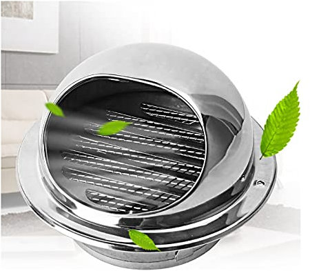 Griglia Aerazione, Ø50-300mm, Griglia di Ventilazione per l'aria Presa d'Aria Rotonda a Parete in Acciaio Inox Griglia Ventilazione, Durevole, Resistente alle intemperie (200mm/7.87in)