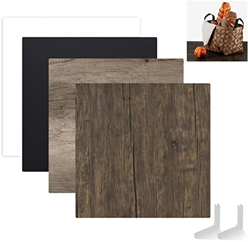 Selens 60x60CM Fotografie Hintergrund Boards 2Pcs, Weiß Schwarz Holz Textur Hintergründe Vertikale Tischplatte Spritzen Food Background Kit für Produkt Lebensmittel Kosmetik Schmuck Fotostudio