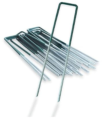 Floordirekt Erdanker 50 Stück Heringe für Kunstrasen, Unkrautvlies, Zaun, Zelt, Camping & Garten aus Eisendraht 15 x 3 cm stabile und korrosionsbeständige Bodenanker