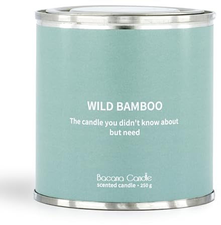 Bacana Candle - Vela Perfumada en Vaso - Vela Aromática en Lata con Tapa - Vela Original para Regalo - 250 gramos - Wild Bamboo - Bambú