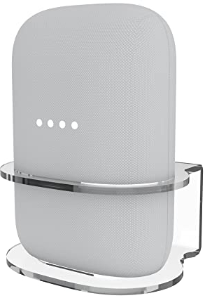 Aokicase Wandhalterung für Google Nest Audio-Einfache und robuste Wandhalterung Standhalterung für Google Nest Audio-Halterung mit Kabelmanagement,ohne unordentliche Kabel (Transparent)