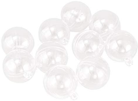 10 transparente Kunststoffkugeln, befüllbar, für Weihnachten, Süßigkeiten, Basteln, 3 cm