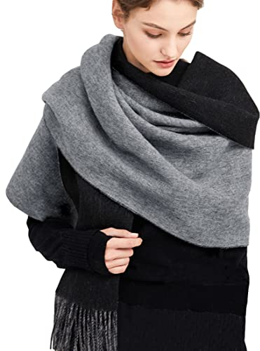 MOWEN Kaschmir Schal Frauen übergroße Pashmina Große Warme Schals Wraps 2-Ton Solid Color für Herbst Winter 70X200cm