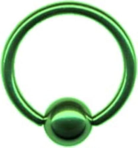 Generisch PIERCINGO® Klemmkugel-Ring Klemm-ring TITAN G23 CHIRURGEN-STAHL 316L Nase Ohr Lippe Intim Brust Augenbraue BCR Piercing-Ring TITANIUM Segment-Ring (1.6 x 10 x 5 mm, Stahl Grün Metallic)