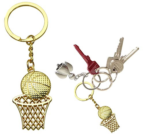 Schlüsselanhänger Basketball ,Schlüsselanhänger für Damen und Mädchen | Schul-Karneval-Preise, Partytasche-Geschenkfüller, Basketball-Stressabbau Ball-Souvenir Delr, golden, 1