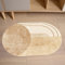 ARUGYTEI Teppich Oval,Modern Design oval Geometric Lines and Abstract Print Motifs,Beige Ivory,160 x 230 cm Wohnzimmer Esszimmer Schlafzimmer Kinderzimmer