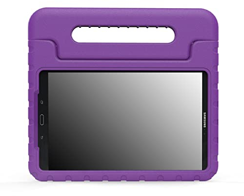 MoKo Funda Compatible con Galaxy Tab A 10.1, Carcasa Protectora para Niños Infantil Antigolpes con Mango Convertible para Samsung Galaxy Tab A 10.1 2016 (SM-T580/T585), Morado