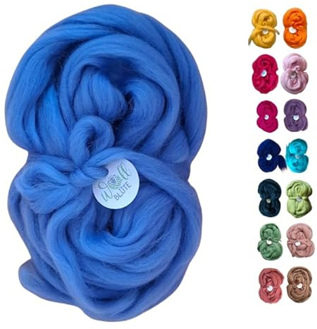 Wollblüte Filzwolle Hellblau – 100g kardierte Schurwolle in zartem Pastellblau, Naturfilzwolle zum Basteln, Filzen, Puppen, Dekoration & kreative DIY‑Handarbeiten (Himmel)