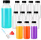 YBCPACK 12 Pack Plastic Juice Bottles with Lids, 450ml/16oz Heat Resistant Reusable Empty Shot Bottles for Hot and Cold Drinks, Water, Juice, Milk, Smoothie, Ginger (Dishwasher-Safe)